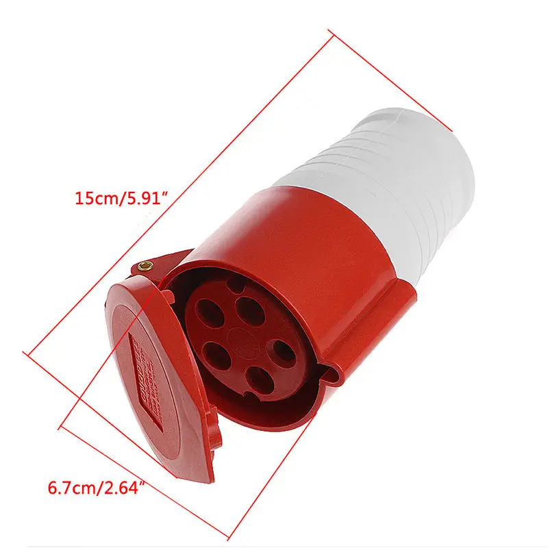 DSHA 32 Amp 5Pin настенная промышленная розетка 380 415Volt 3P + N E IP44 32A