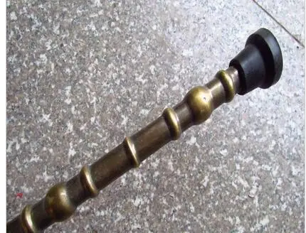 

100% BRASS Pure Copper Brass Grandpa Good Lucky Old Nice Chinese Walking Stick bamboo joint Cane Dragon Head Handle Strong