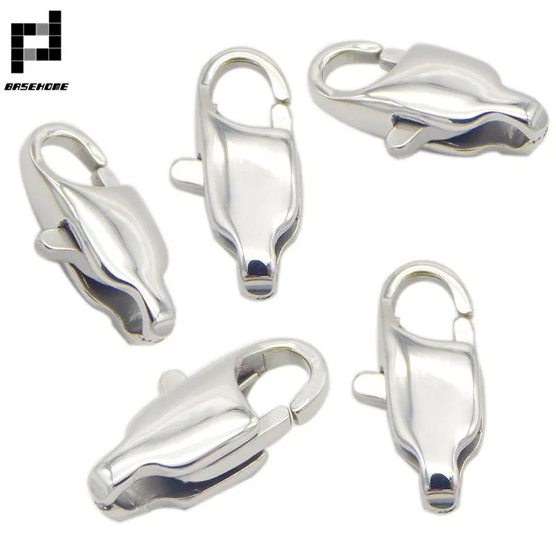 BASEHOME 5 шт./лот Серебристые застежки из нержавеющей стали с карабином