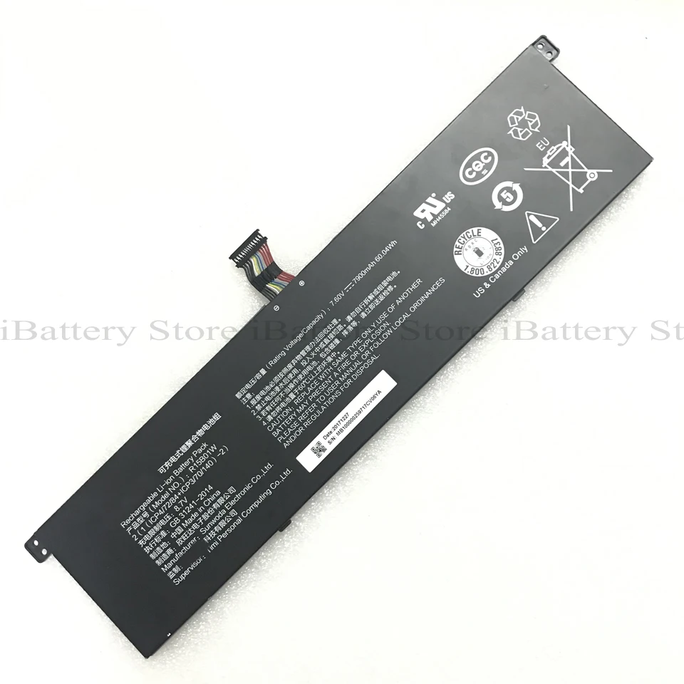 Оригинальный R15B01W Аккумулятор для Xiaomi Pro i5 15 6 дюймов серии 7900mAh 7 V 60.04Wh
