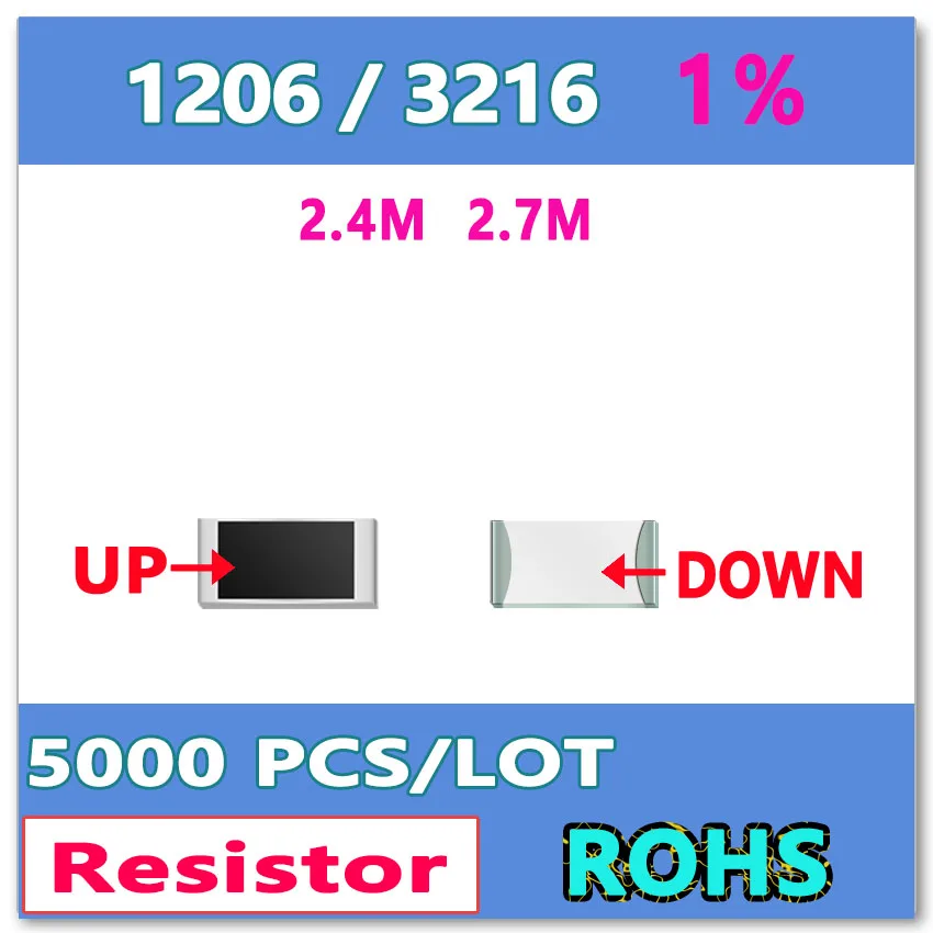 

JASNPROSMA JASNPROSMA OHM 1206 F 1% 5000pcs 2.4M 2.7M smd 3216 Resistor