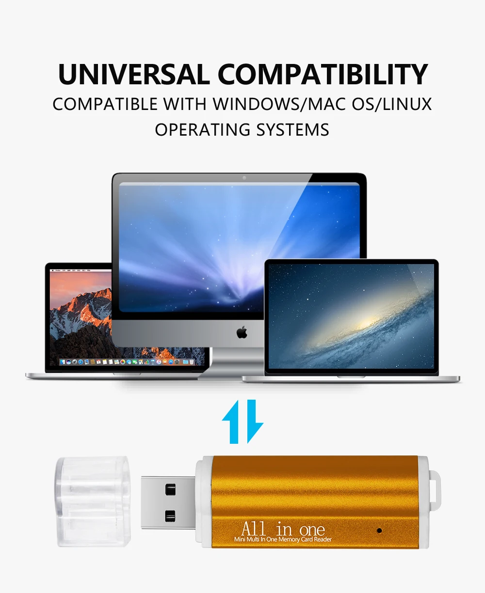 Micro USB 2,0 Устройство чтения карт памяти все в 1 sd карта адаптер для картридер 2 микро-sd TF M2 MMC MS PRO DUO high speed кард-ридер
