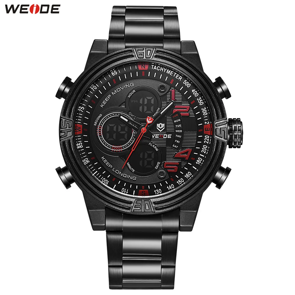 Модные спортивные часы WEIDE Цифровые кварцевые для мужчин LED Будильник дата день