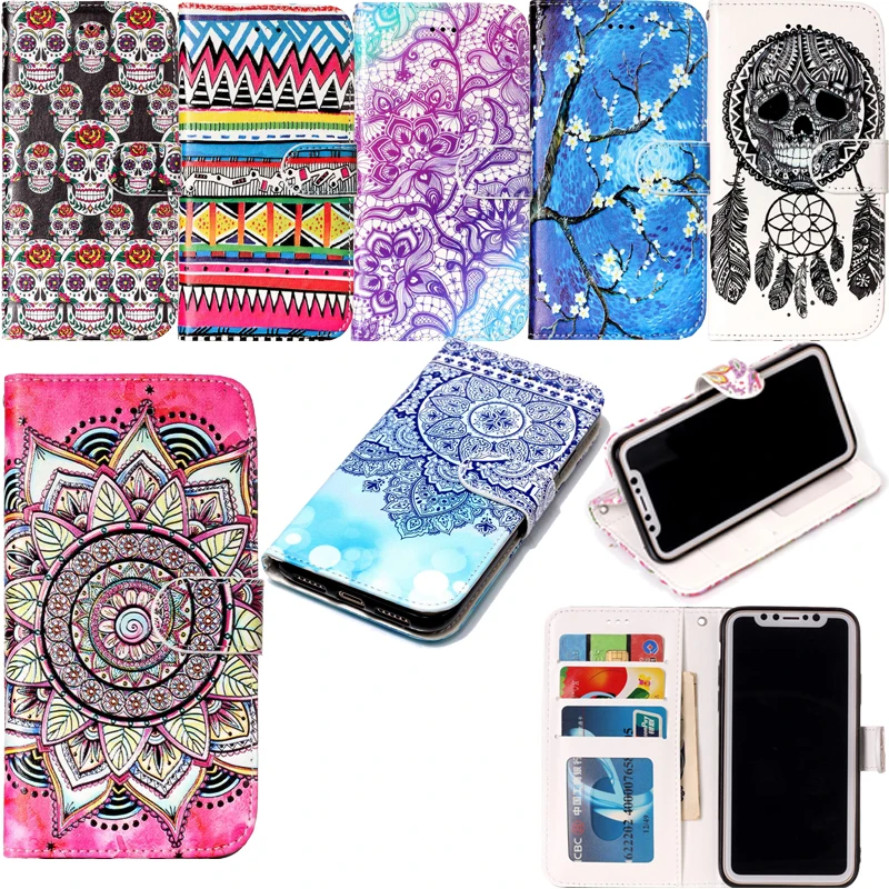 Varnish 3D Relief Flip Leather Wallet Phone Silicone Soft Case Cover Shell Coque Fundas Stand for Motorola C Plus G5 | Мобильные