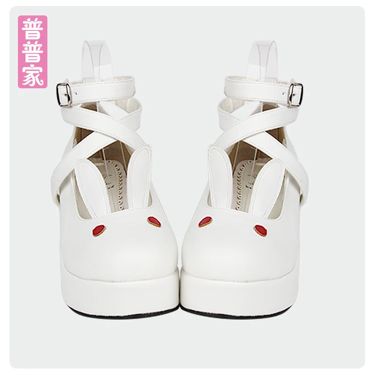 

Туфли женские в стиле «Лолита и COS», милая обувь в стиле «Принцесса», панк, с губчатыми кроличьими ушками, Очаровательная обувь ручной работы...