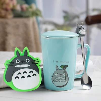 Кофе OUSSIRRO, милые Креативные керамические кружки с котом Китти, чашка для чая, молока, кофе, чашка с мультяшным котенком/Тоторо, чашка для домашнего офиса, фруктовый сок - Цвет: Кофе