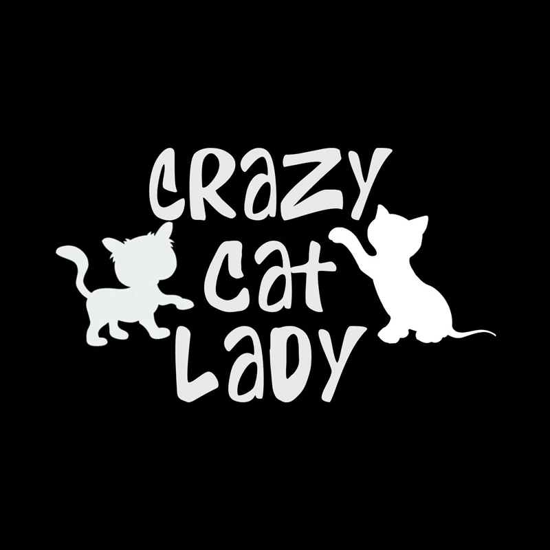 YJZT 15 2 см * 8 Виниловая наклейка для автомобиля Наклейка Crazy Cat Lady Kitten Pet черный