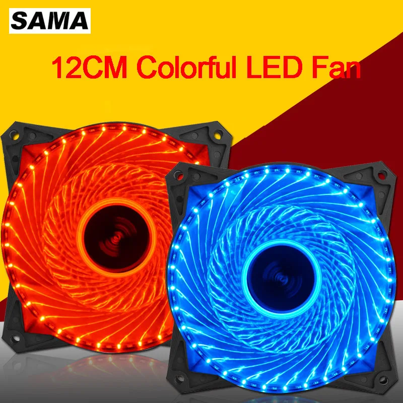 Сама 120 мм вентилятор компьютера 33leds случае тихий Процессор жидкостного