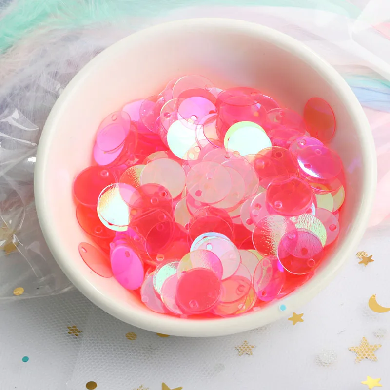 Transparent D Pink 120 шт./упак. Размер 15 мм AB прозрачные тарелка с блестками, на плоской подошве, матовые блестками тесьма с пайетками для шитья на свадьбу Дети DIY Материал - Цвет: Transparent D Pink