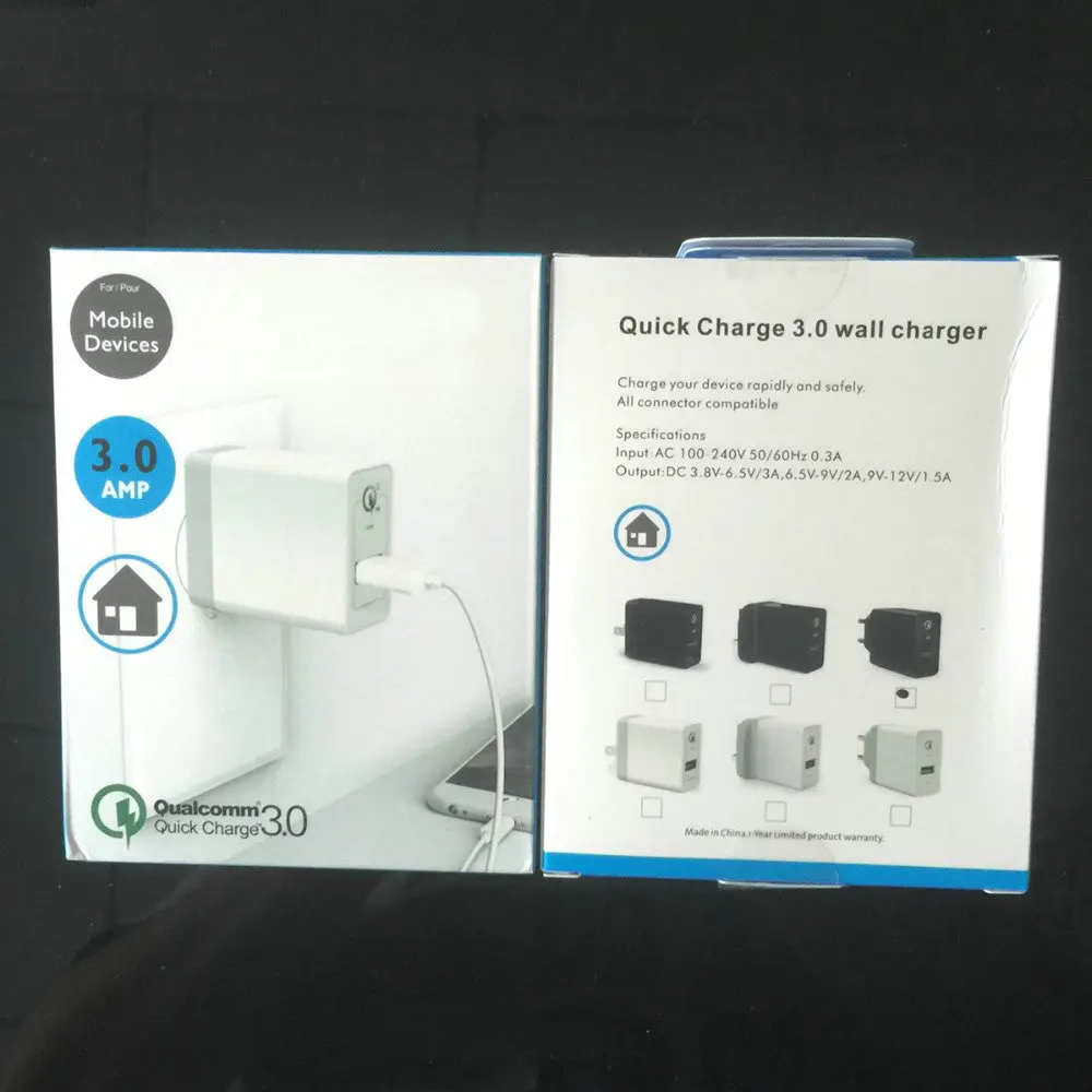 Новый стиль 1 Порты USB Зарядное устройство QC3.0 Портативный мобильный телефон