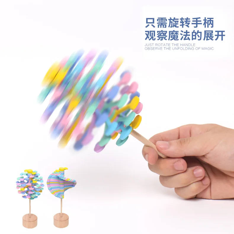 Спин Pollipop дерево спиннинг Pollipop дерево снятие стресса игрушка кинетическая скульптура красочная кинетическая игрушка поворотный рельеф бар