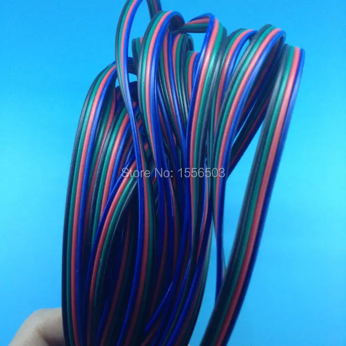 2 метровый 4 контактный RGB кабель изолированный цветный ПВХ провод 22AWG 12 В