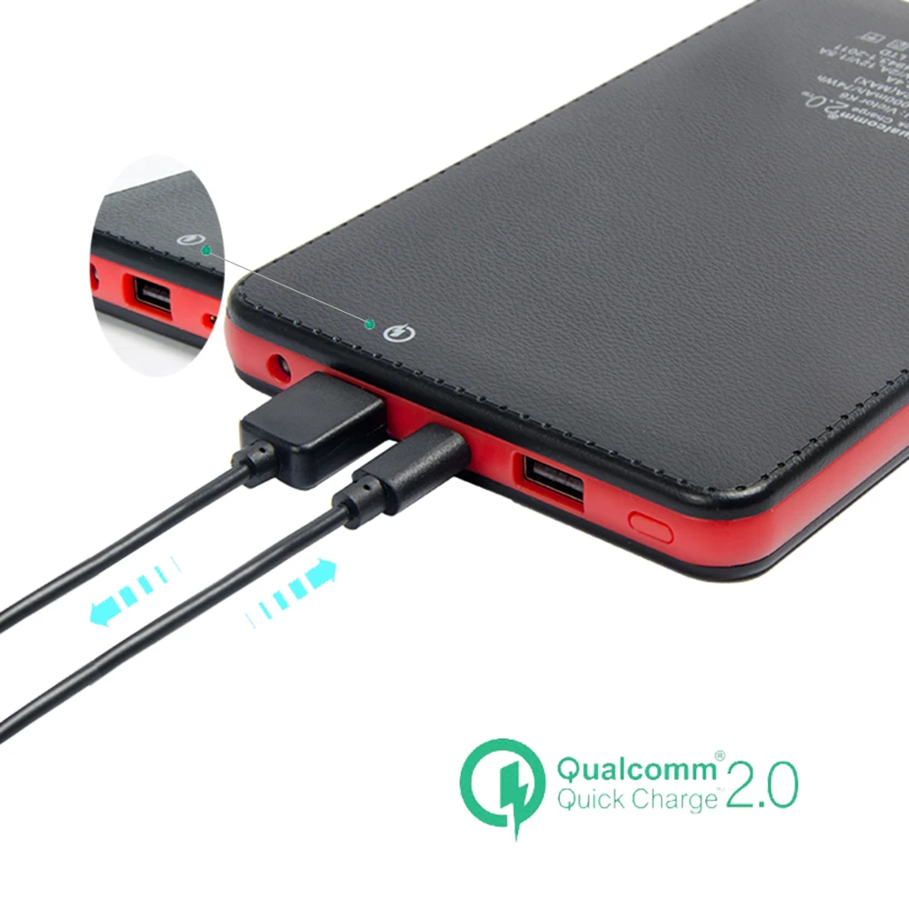 Kmashi 20000 мАч внешний Батарея Quick Charge 2.0 Портативный Зарядное устройство высокое