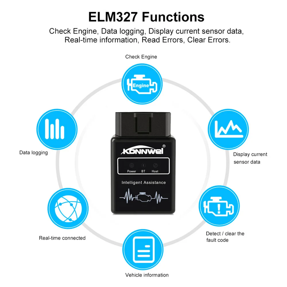 ELM327 Bluetooth V1.5 OBD2 сканер адаптер KW912 считыватель кодов сканирующий инструмент