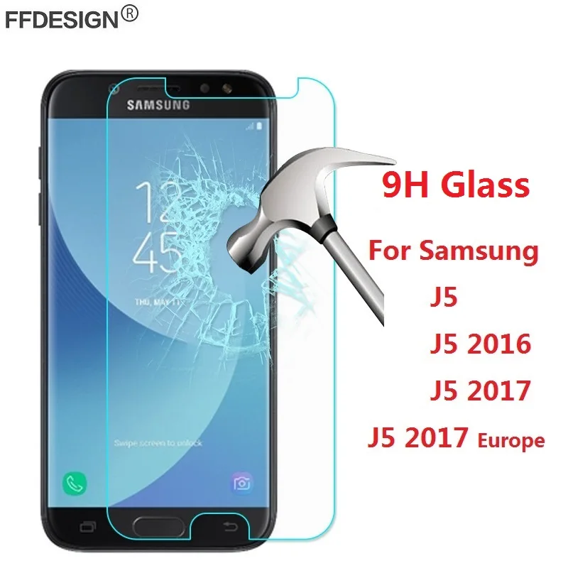 Защитное стекло для Samsung Galaxy J5 2017 Европейское закаленное 2016 защитная пленка из