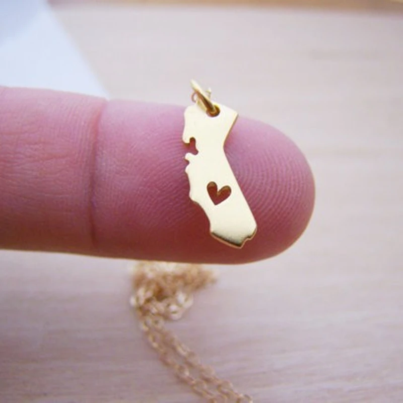 Женское ожерелье с подвеской в виде сердца сделай сам карты штат Калифорния