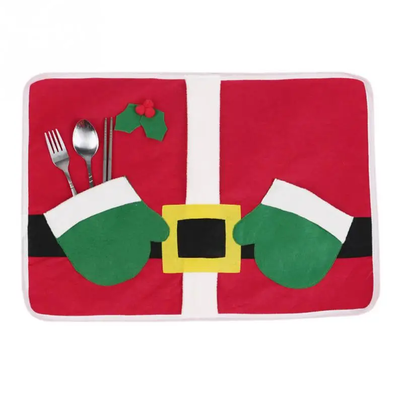 Рождество санта-клаус костюм таблица Placemat сумок праздничным столом Placemats