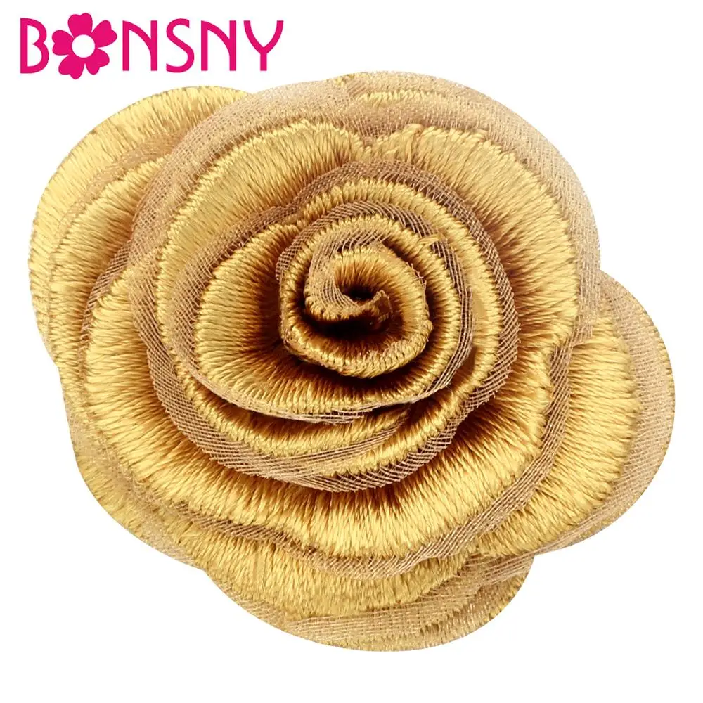 

Bonsny Original Design Cloth Silk Unique Elegant Rose Brooches Clothes Pin Fashion Jewelry For Women Girl Gift Scarf Decorations