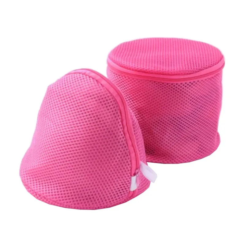 1pcs Polyester laundry bag underwear bra socks wash washing machine round mesh zipper net protective cover |