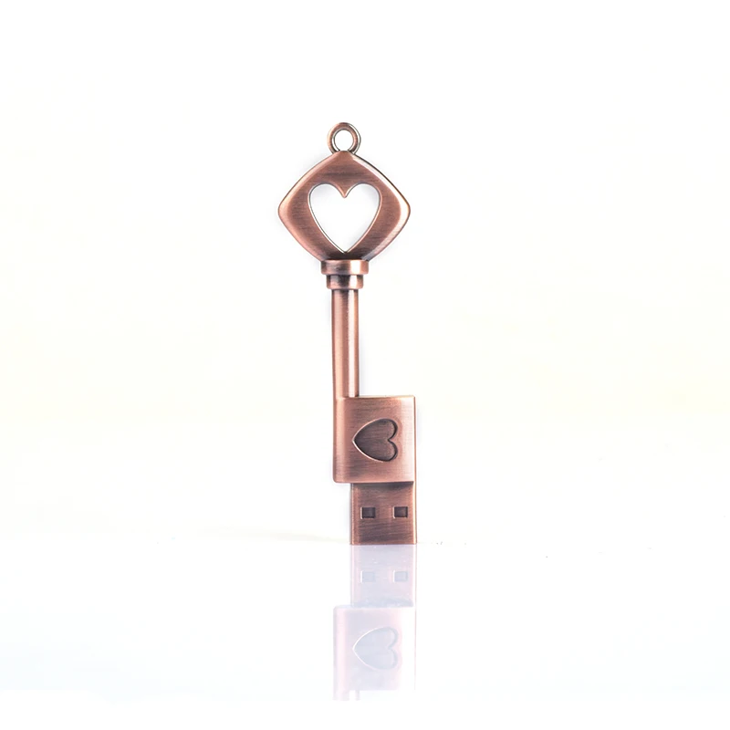 

USB Flash Drive Heart Key Pendrive 4GB 8GB 16GB 32GB 64GB Memory Stick usb Stick Pen drive Waterproof metal key ring U disk gift