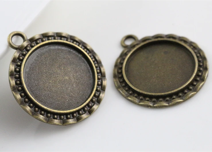 10 шт 20 мм Внутренний размер Античная Посеребренная и бронзовая линия стиль