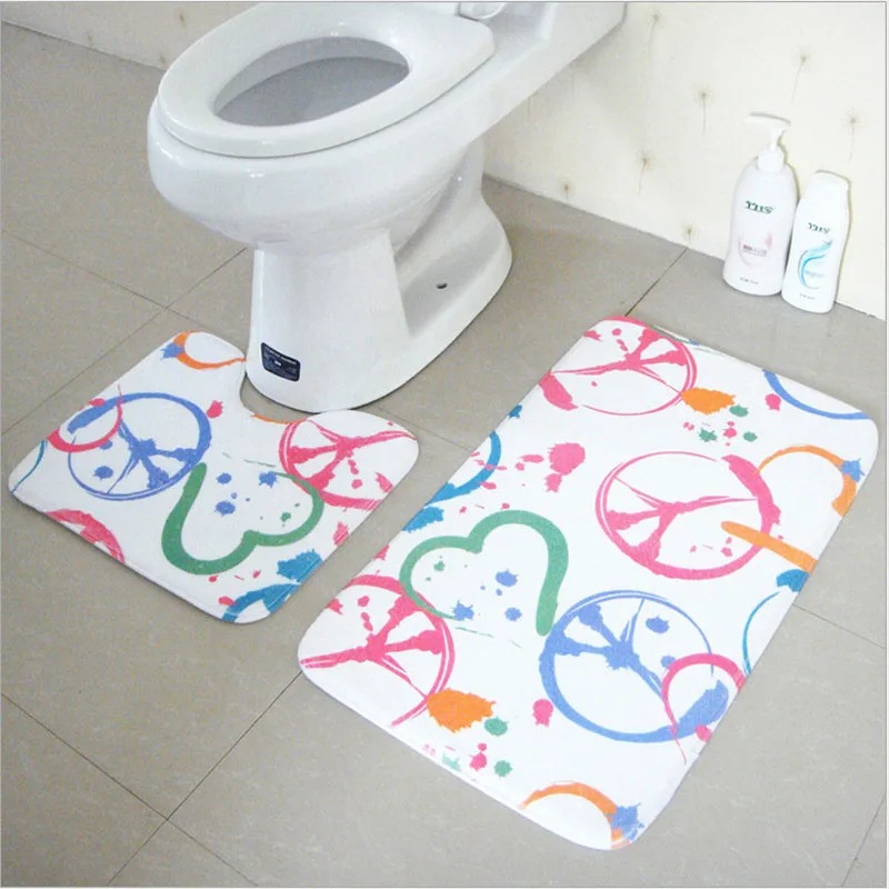 Коврик для ванной комплект 2 шт. 100% полиэстер не ковер и toliet rugs 37*45 + 45*75 см
