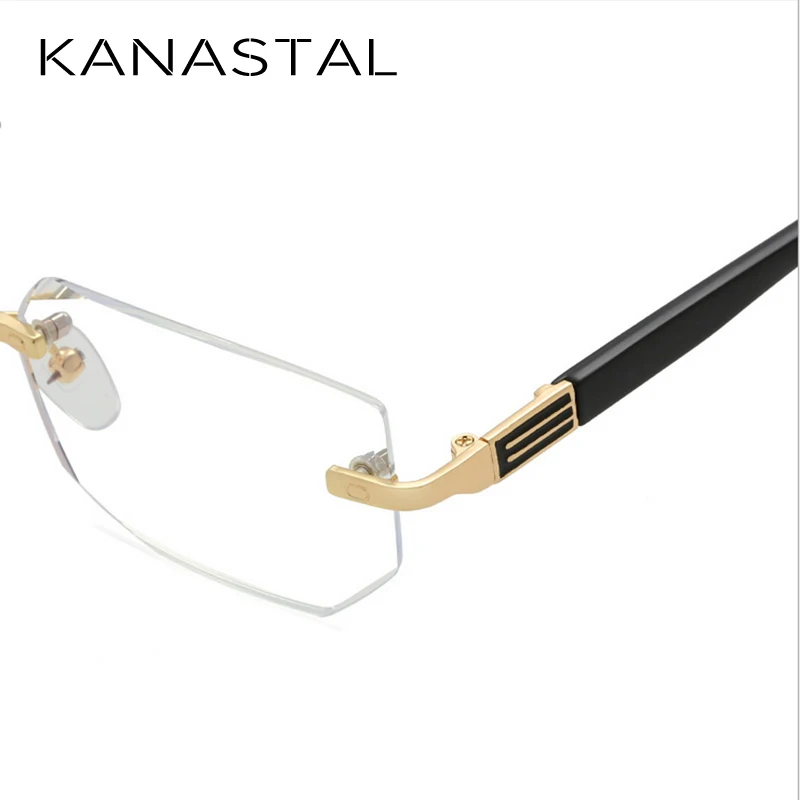 

Anti Blue Ray Reading Glasses Women Dimond Cutting Rimless Eyewear Men Anti Fatigue Hyperopia Presbyopic Glasses +1.5