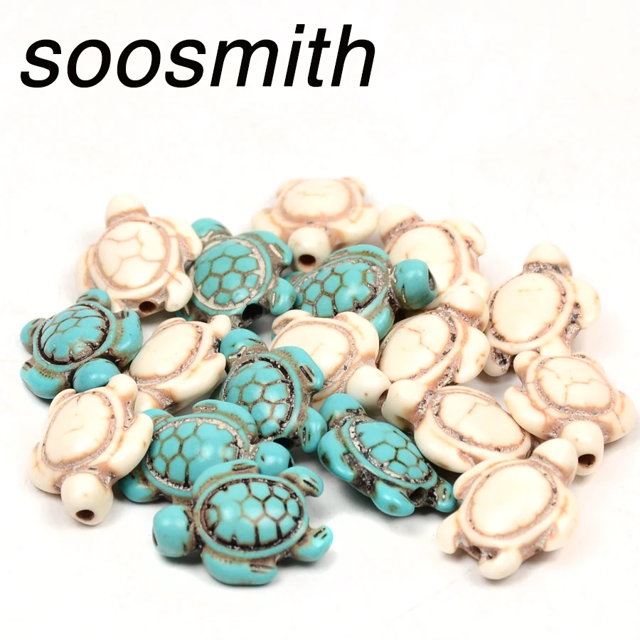 Soosmith Белый Синий Черепаха Форма синтетический камень свободный разделитель