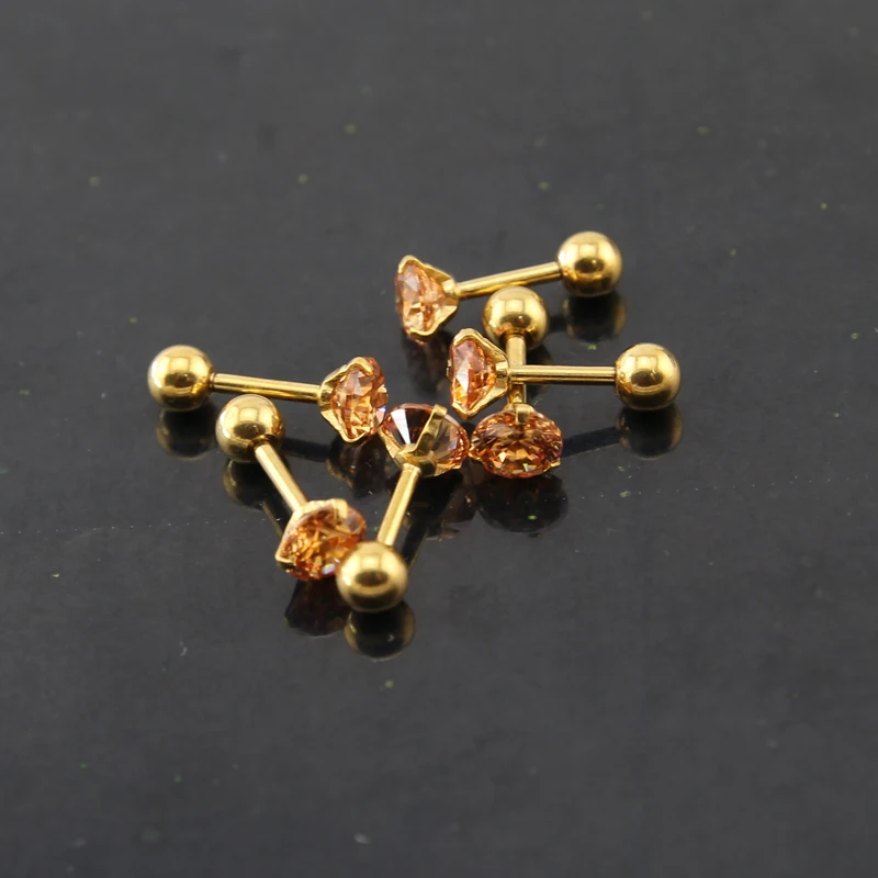 Серьги-гвоздики из нержавеющей стали с кристаллами 16 г | Украшения и аксессуары