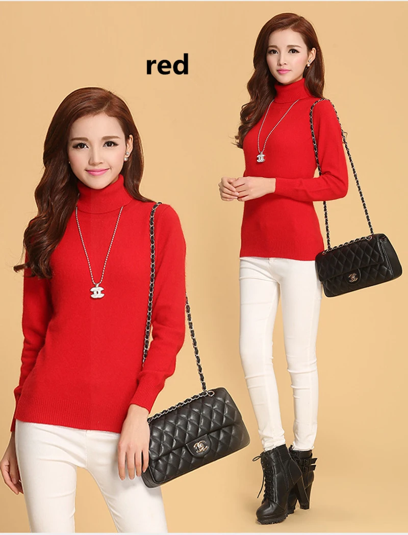 High Quality Turtleneck Pullovers Women Autumn New Wool Collar Sweater Slim Bottom Sweaters Ladies Solid Jumper Plus Size | Женская