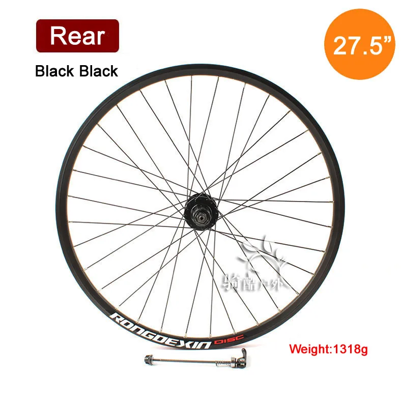 Rear Black Black Mtb колеса 27,5 er Передние Задние алюминиевые колеса кассета 27,5 дисковый тормоз колеса велосипеда 32 отверстия мяч и подшипник ступицы - Цвет: Rear Black Black