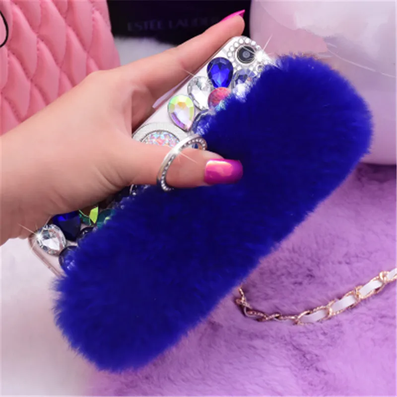 Luxury Bling Diamond Gem Ring Stand Holder Rabbit Fur Hairy Soft Cover Case For SamsungS6 S7 S8 S9 S10 S11PLUS Lite Note5 8 9 10 |