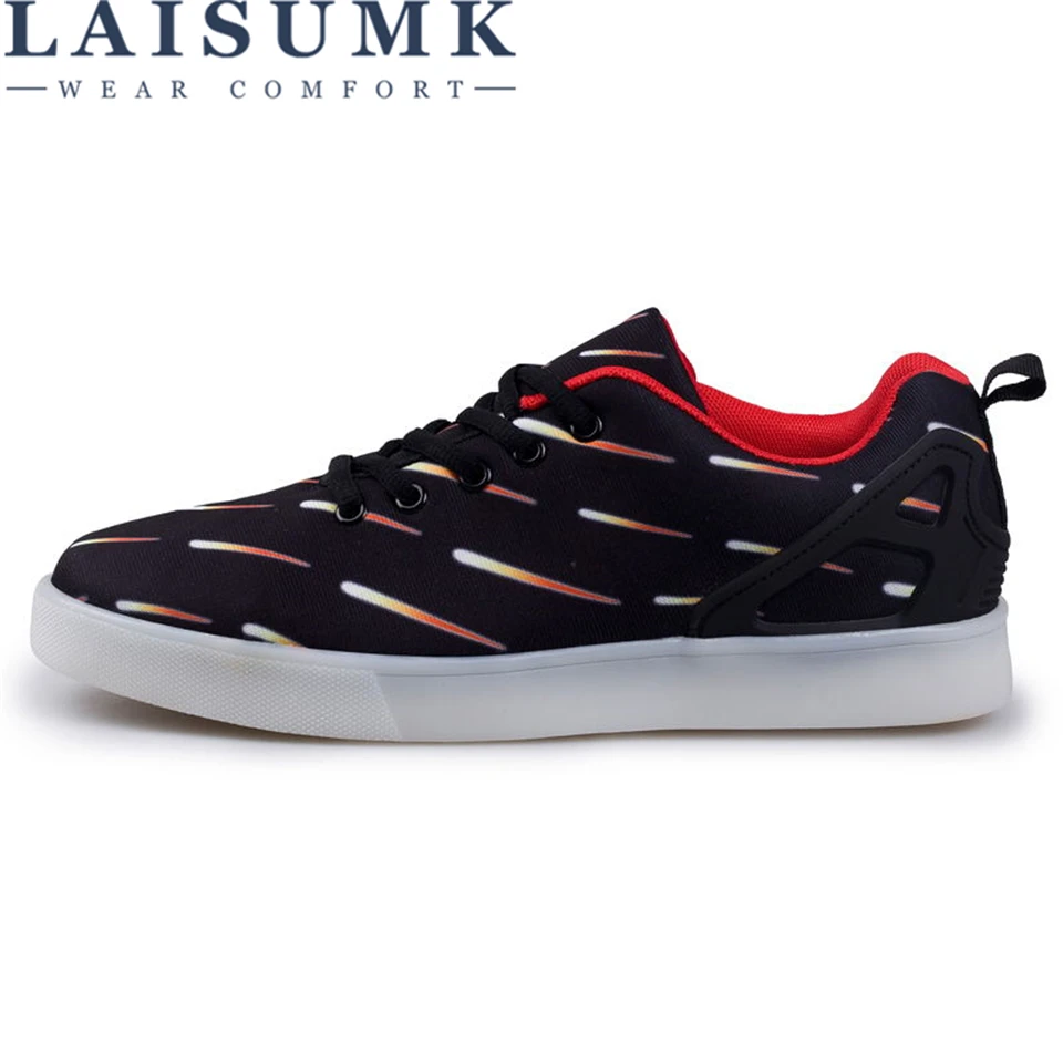 2021 LAISUMK USB Charging Glowing LED Sneakers Men Unisex Casual Light Shoes 11 colors Slippers Luminous |