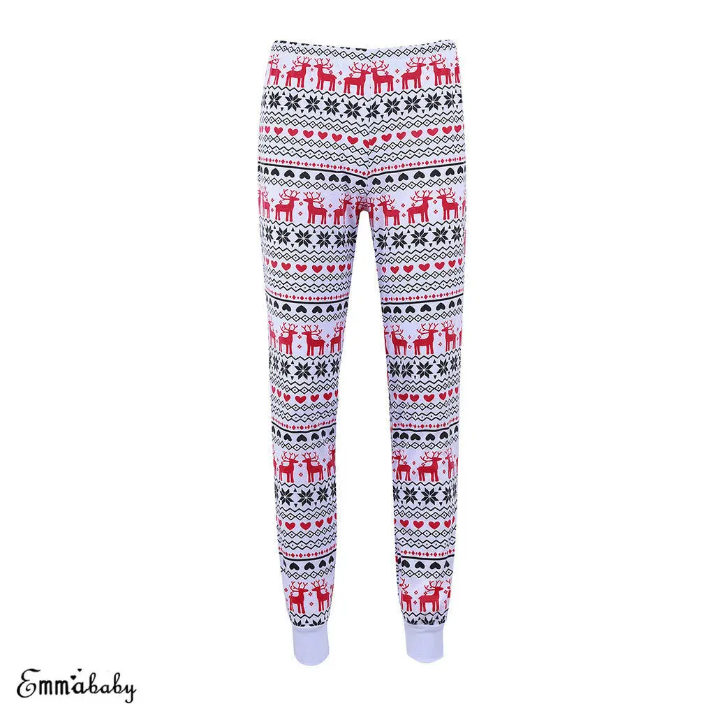 Long Pants XMAS Merry Рождество пижамы для женщин Санта ночное белье одежда для отдыха Топ и штаны домашний костюм пижамный комплект - Цвет: Long Pants