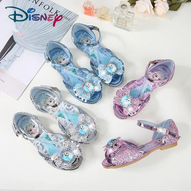 Disney Детские Тонкие Туфли Sandalia Infantil Холодное сердце платье принцессы для девочек