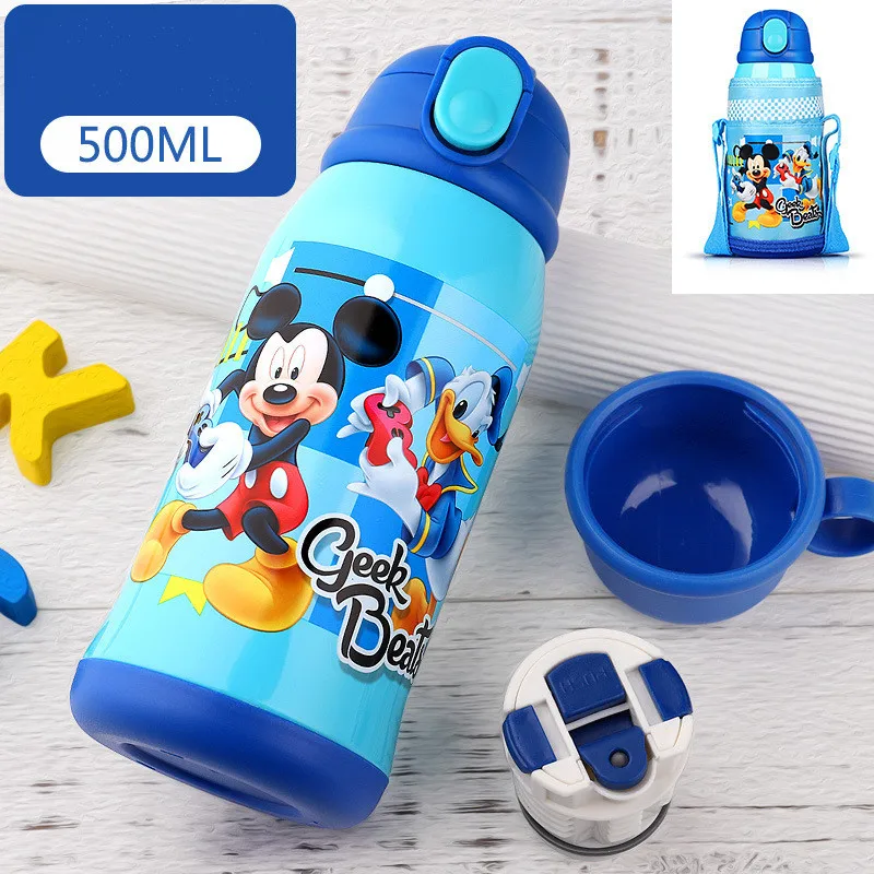 Детская кружка Disney чашка для напитков из мультфильма с соломинкой нержавеющая