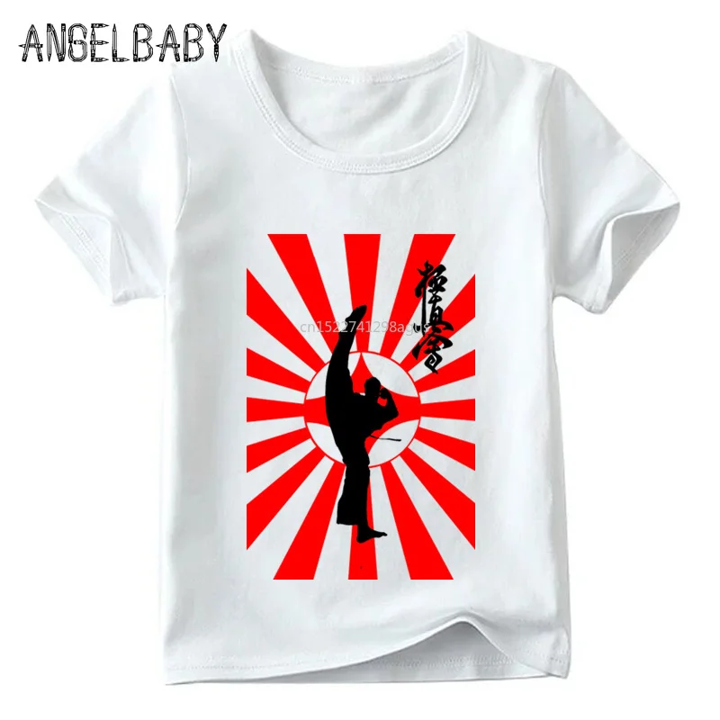 Children Kyokushin Karate Kanji and Symbol T shirt Baby Boys/Girls Summer Top Short Sleeve shirts Kids Casual Clothes HKP699 |