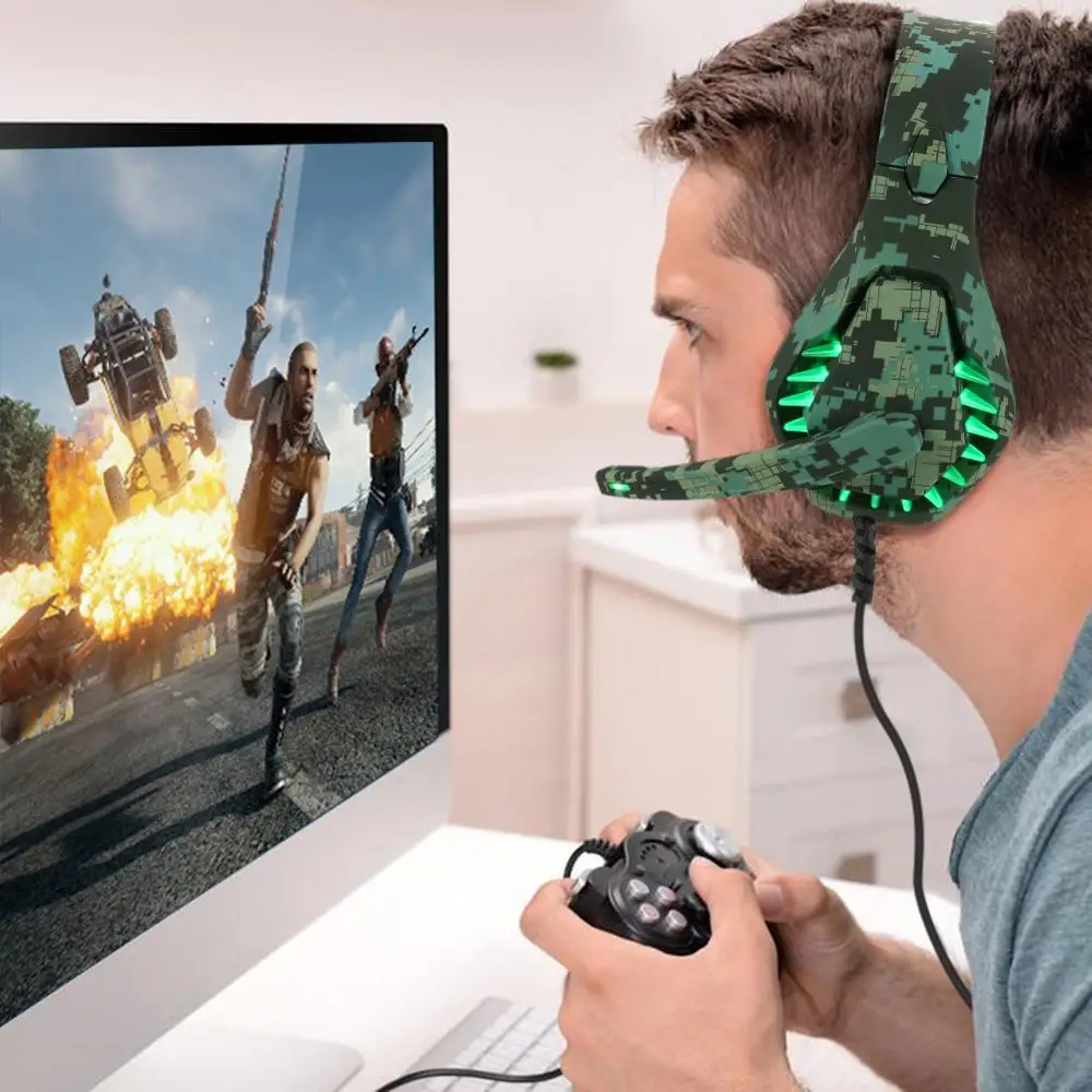 KOTION каждая PS4 игровая гарнитура шлем Проводные ПК стерео наушники с гарнитурой
