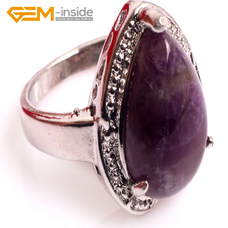 Gem-inside New Fashion Jewelry Oval shape stone Ring High Quality Steel For Men Women Gift 16X18MM Selectable Size | Украшения и