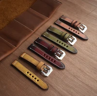 leather handmade men watchband 18mm 20mm 22mm 24mm leather watch straps male replacement bands for panerai