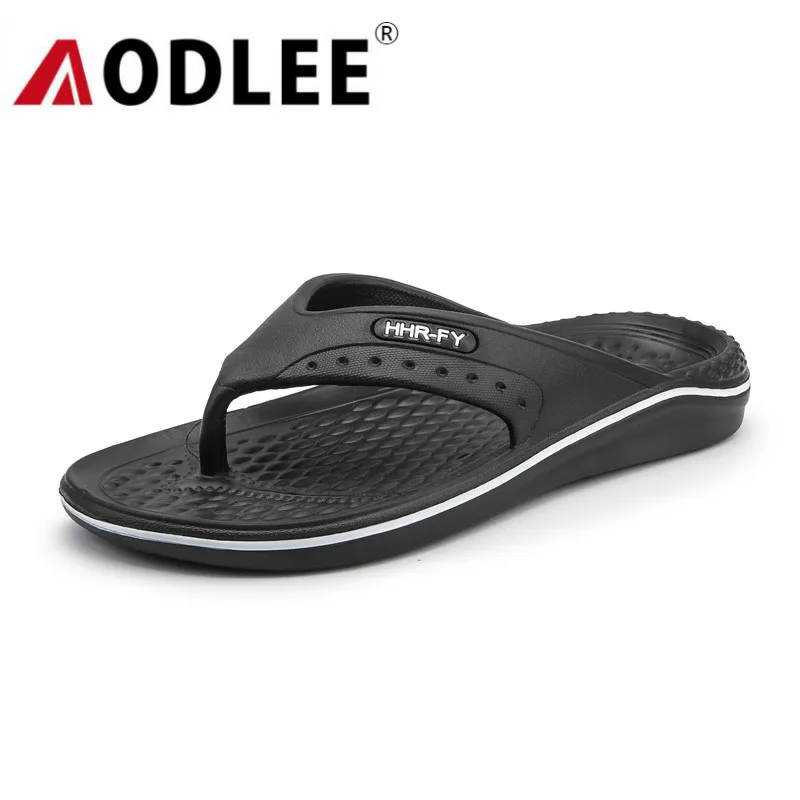 AODLEE/2019 г. модная летняя мужская обувь шлепанцы с открытым носком пляжная