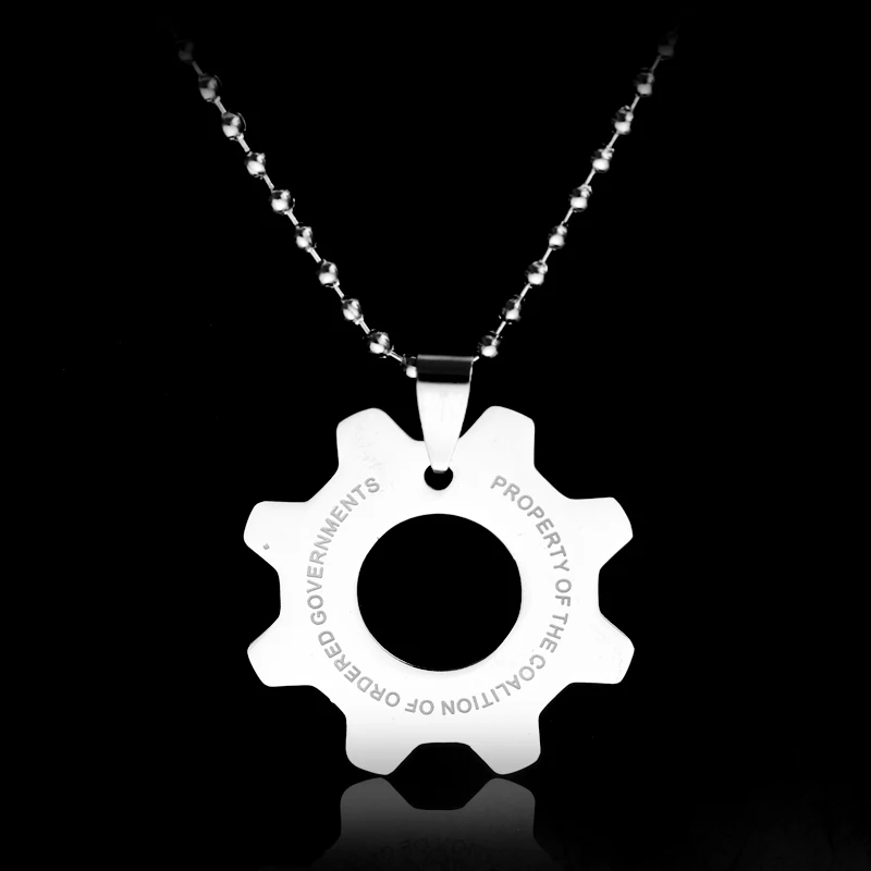 Gears of War 3 Потертые Металлические реплики Cog метки ожерелье