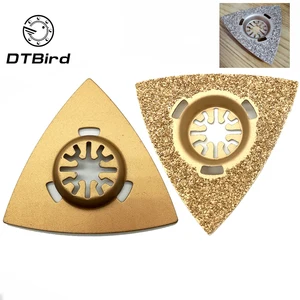 1 шт. 80 мм золотые универсальные Осциллирующие многофункциональные лезвия треугольный карбидный Рашпиль для ремонта мощный шлифовальный камень Осциллирующий Инструмент