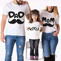 hot sale family matching outfits mommy and son daddy daughter outfit short sleeve cotton tees creative design print ropa familia