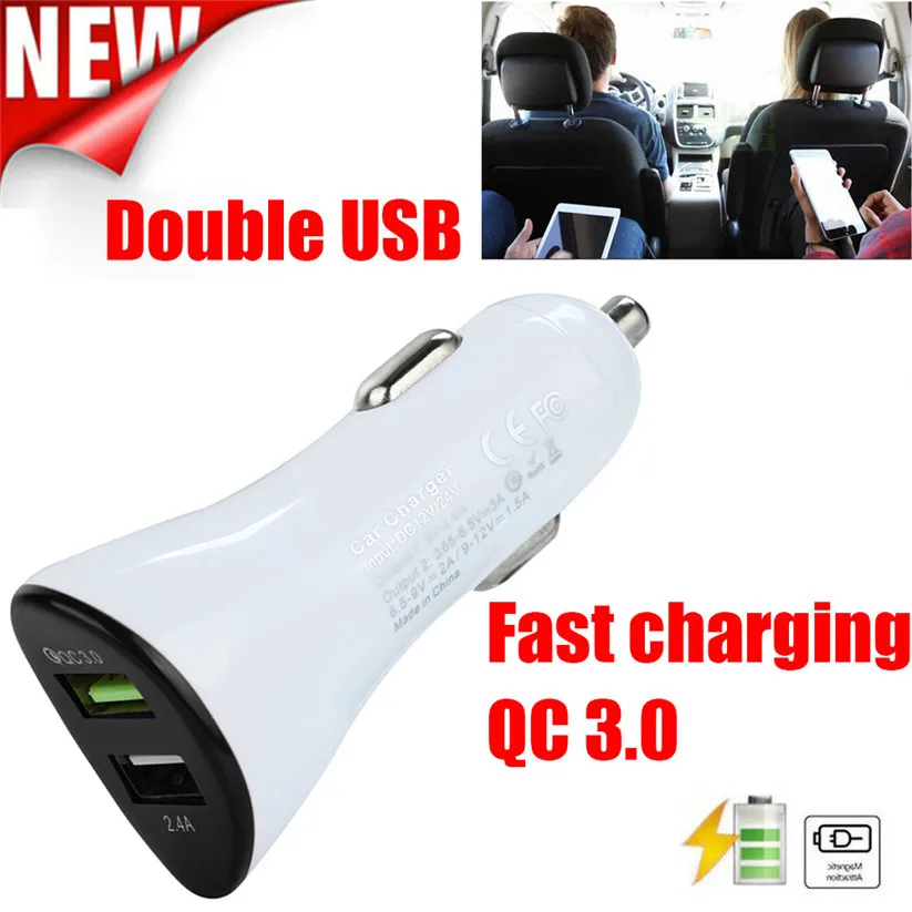 Автомобильный Стайлинг kongyide автомобильные зарядные устройства QC3.0 Dual USB зарядное