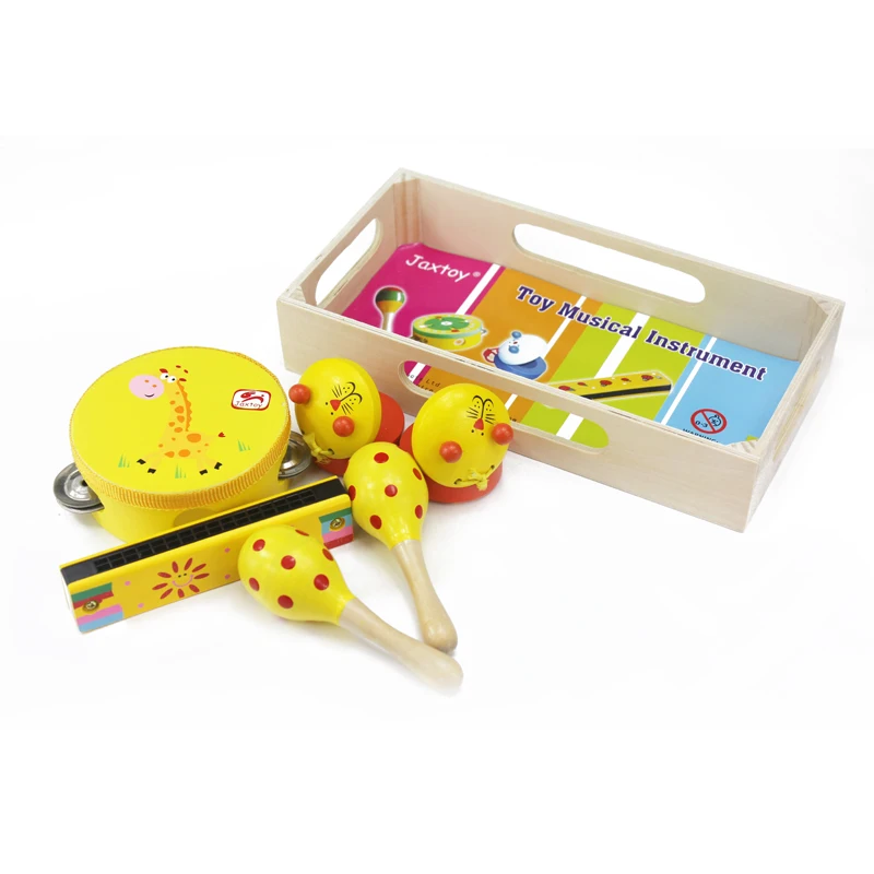 AIMIGUO деревянные музыкальные инструменты Набор детских деревянных музыкальных