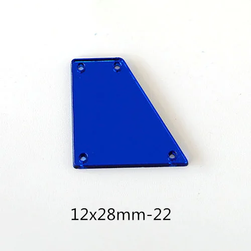 27X28mm-22 50 шт./упак. зеркало синего цвета пришить стразы акриловые нерегулярные Стразы Flatback хрустальные стразы шьют на Стразы для сумки B1027 - Цвет: 27X28mm-22