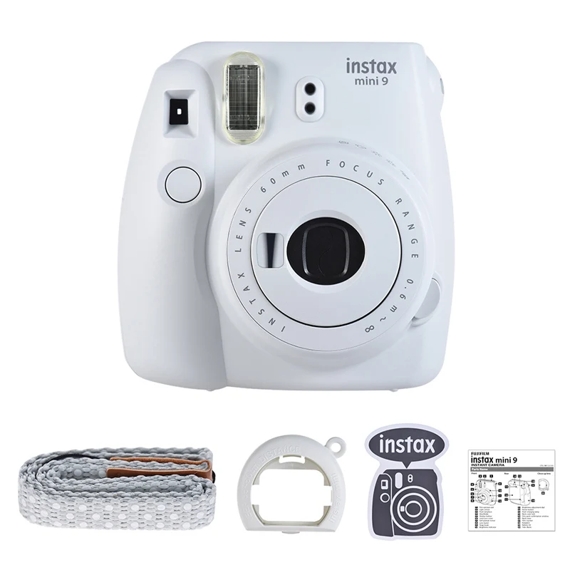 White Fujifilm Instax Mini 9 мини-камера моментальной фотосъемки одноразовая пленка для камеры фотокамера всплывающая линза автоматический замер с пленками наборы - Цвет: White