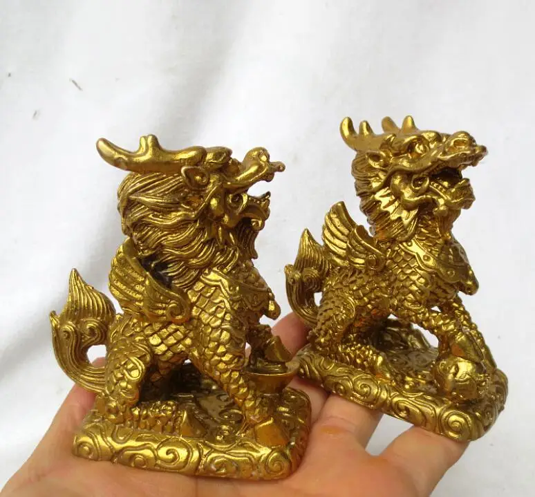 YM 831 Чистая медь Qilin украшения денежные средства в городской дом для борьбы со