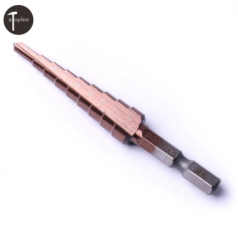 1 шт. HSS Co M35 4 12 мм прямой слот шестигранная ручка ступенчатое сверло прямое